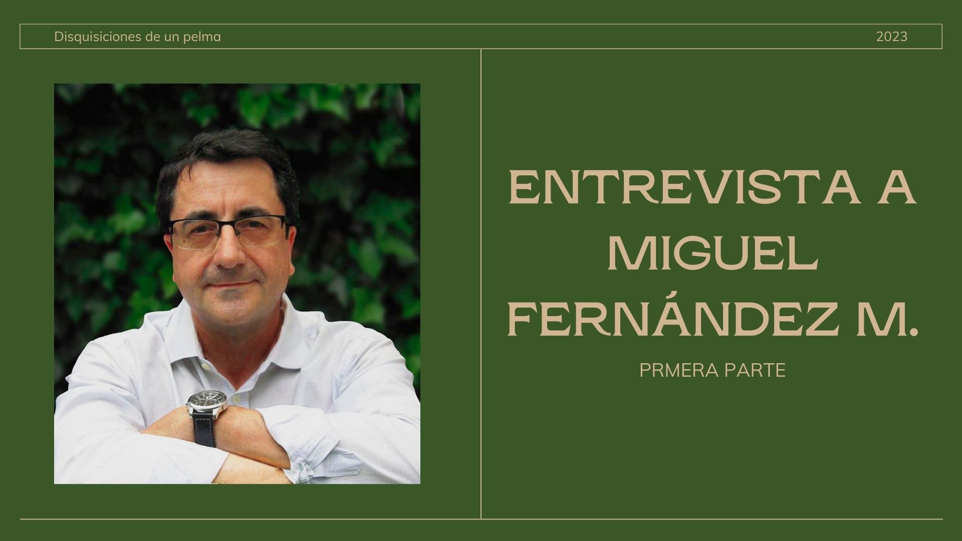 ENTREVISTA A MIGUEL FERNÁNDEZ M.: AUTOR DE DISQUISICIONES DE UN PELMA (PRIMERA PARTE)